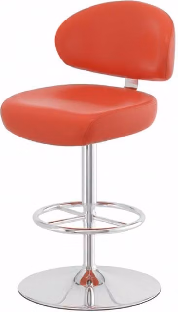 netfurniture Monarch Bar Stool in Red with Padded Faux Leather and Adjustable Swivel Seat