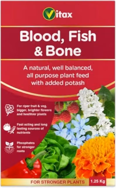 Vitax Blood Fish and Bone Organic Slow Release Garden Fertiliser, 1.25 kg