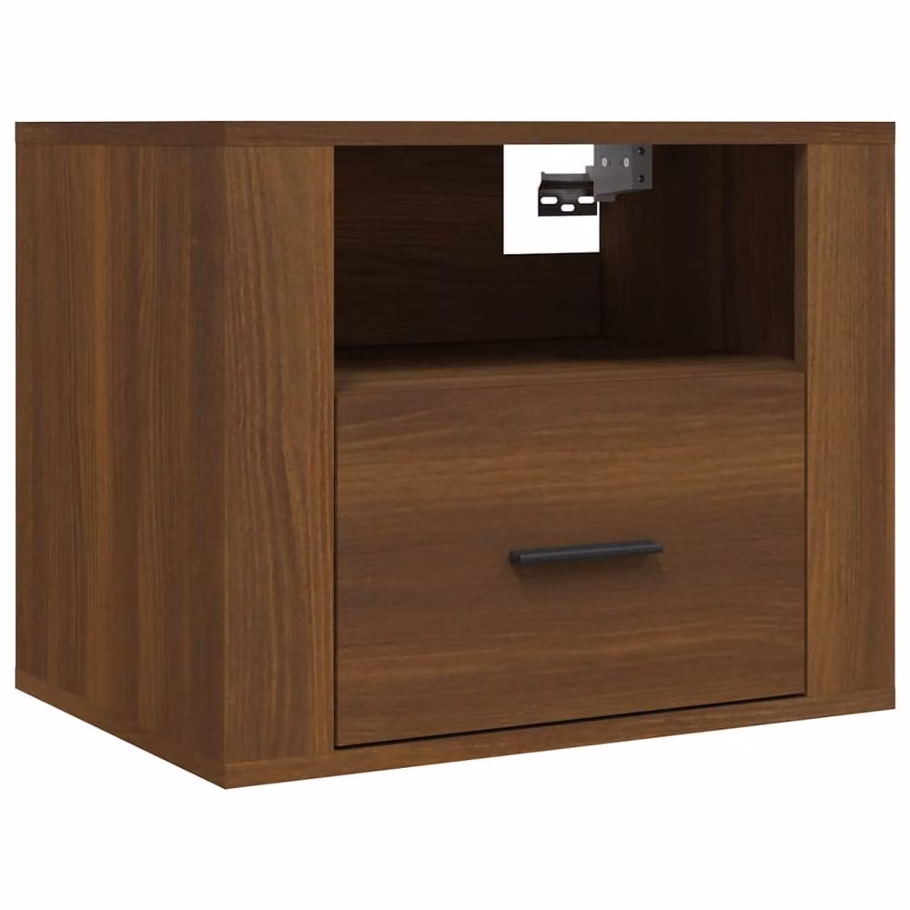 Berkfield Home Set of 2 Wall-mounted Bedside Cabinets in Brown Oak, W: 50 cm, D: 36 cm, H: 40 cm – 4