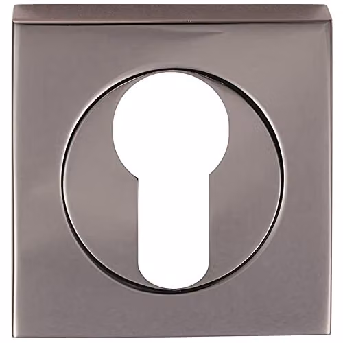Loops Square Euro Profile Escutcheon in Black Nickel, 52 x 52 mm, Concealed Fix – 1