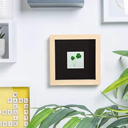 Nicola Spring Square 3D Box Wooden Photo Frame, Brown with Black Mount, Hanging or Standing – 3