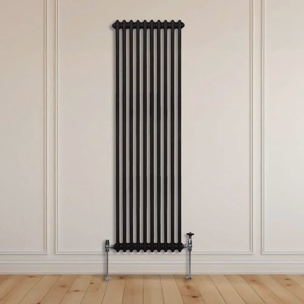 Monstershop Traditional 2 Column Steel Radiator in Black, H 180 cm x W 47.2 cm x D 7 cm – 7