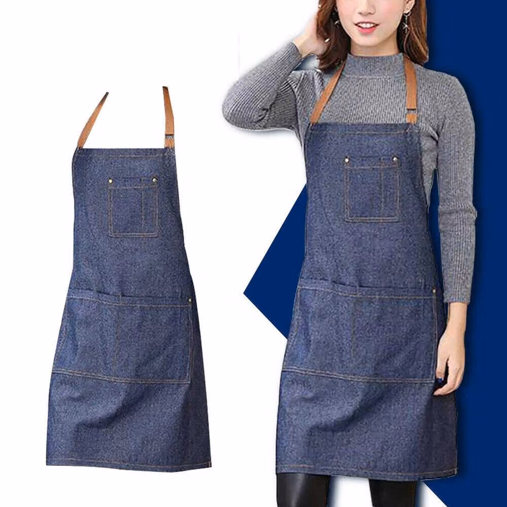 SPETLEK Blue Denim Bib Apron for Adults, W: 100 cm, H: 60 cm – 4