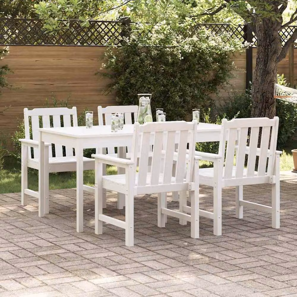 Berkfield Home Elegant Garden Dining Chairs, 4 Piece Set, White, W/D/H: 55.5 x 45 x 88 cm – 2