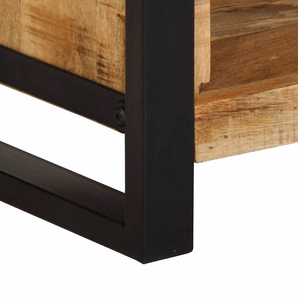 Berkfield Home Bedside Cabinet in Brown Solid Mango Wood, W/D/H: 40 x 30 x 80 cm – 5