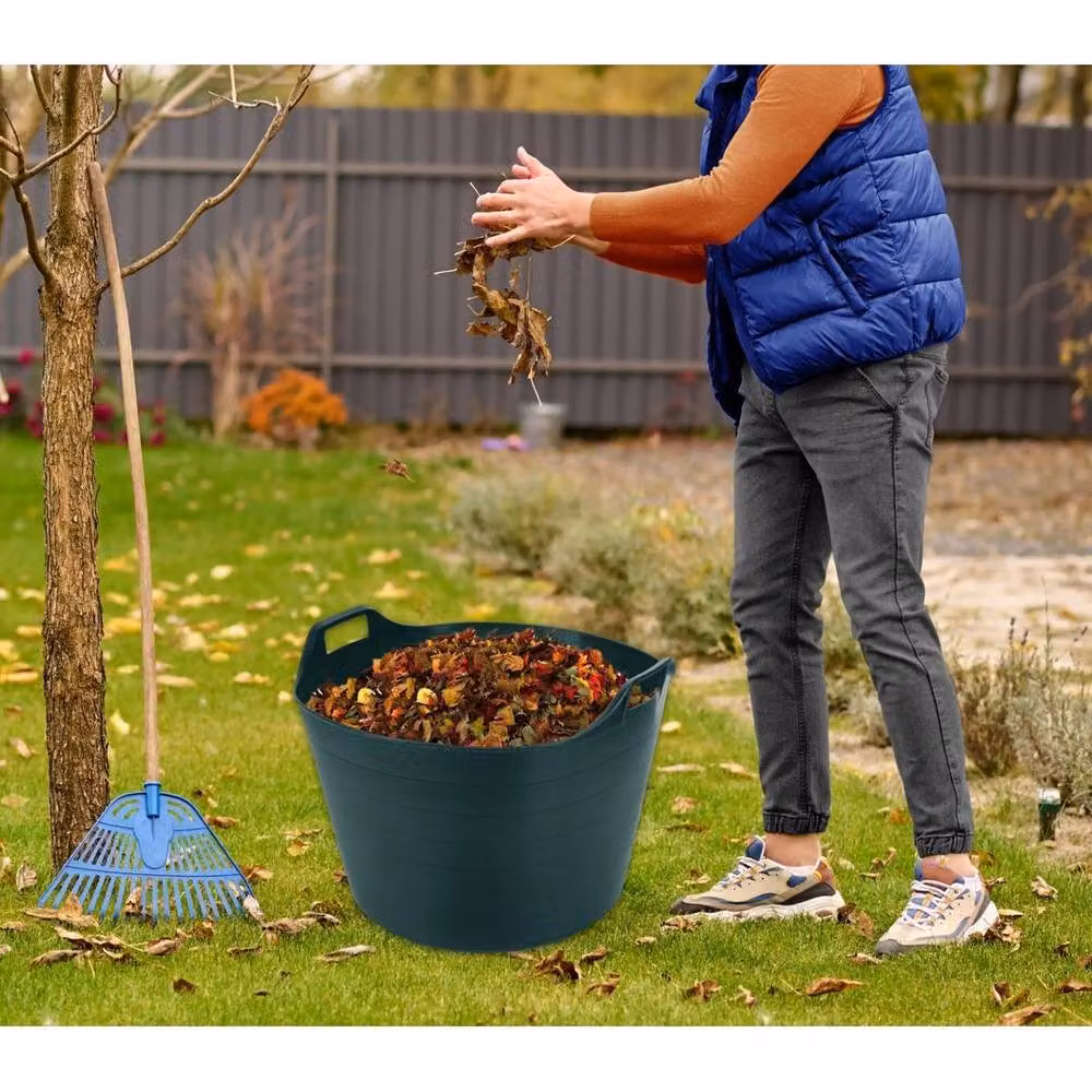 SPETLEK 75L Flexi Tub Plastic Planter in Dark Green with Handles – 3