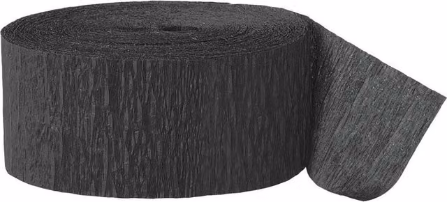 Amscan Black Crepe Paper Streamers