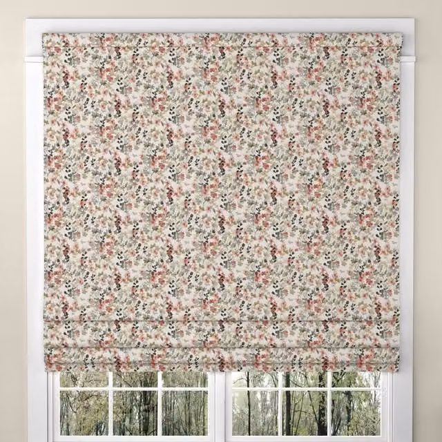 ANTE DECOR Zoe Made To Measure Blackout Roman Blind in Pink Floral Design