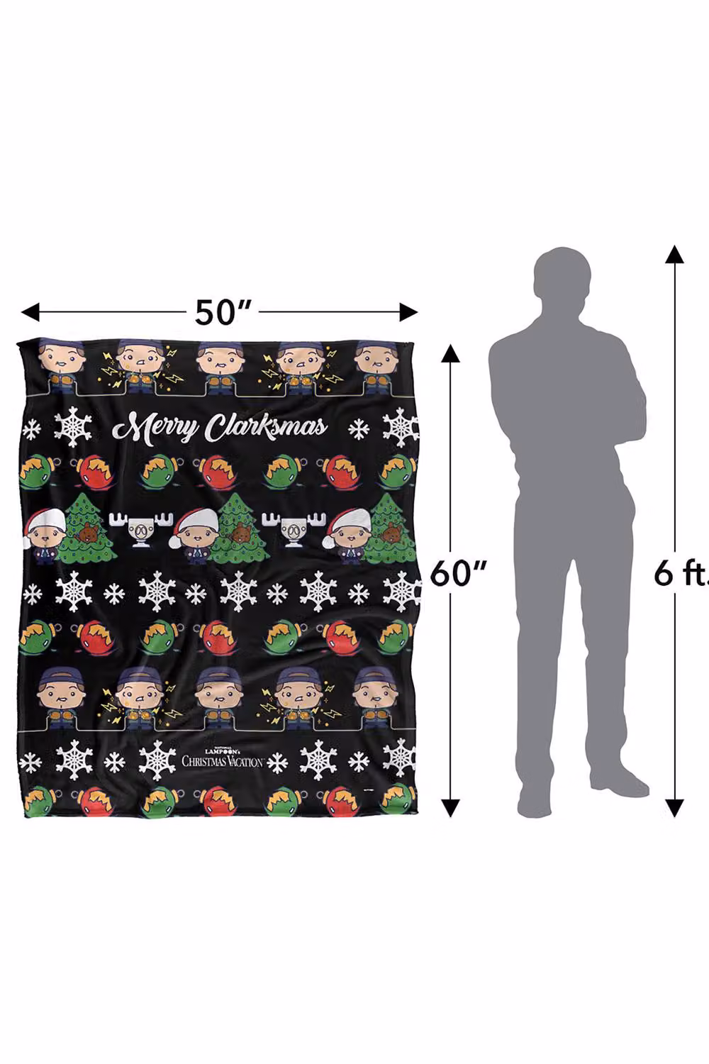 Warner Brothers Christmas Vacation Merry Clarkmas Soft Fleece Throw Blanket, Multicolour, W: 152 cm, D: 127 cm – 8