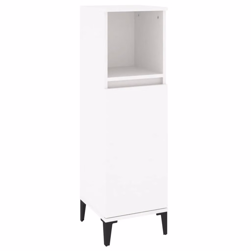 Berkfield Home White Freestanding Bathroom Cabinet with Hinged Doors and Internal Shelves, W/D/H: 30 x 30 x 100 cm – 2