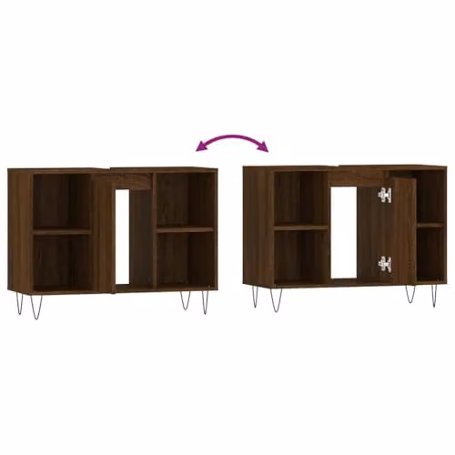 vidaXL Freestanding Industrial Bathroom Cabinet in Brown, W/D/H: 80 x 33 x 60 cm – 3