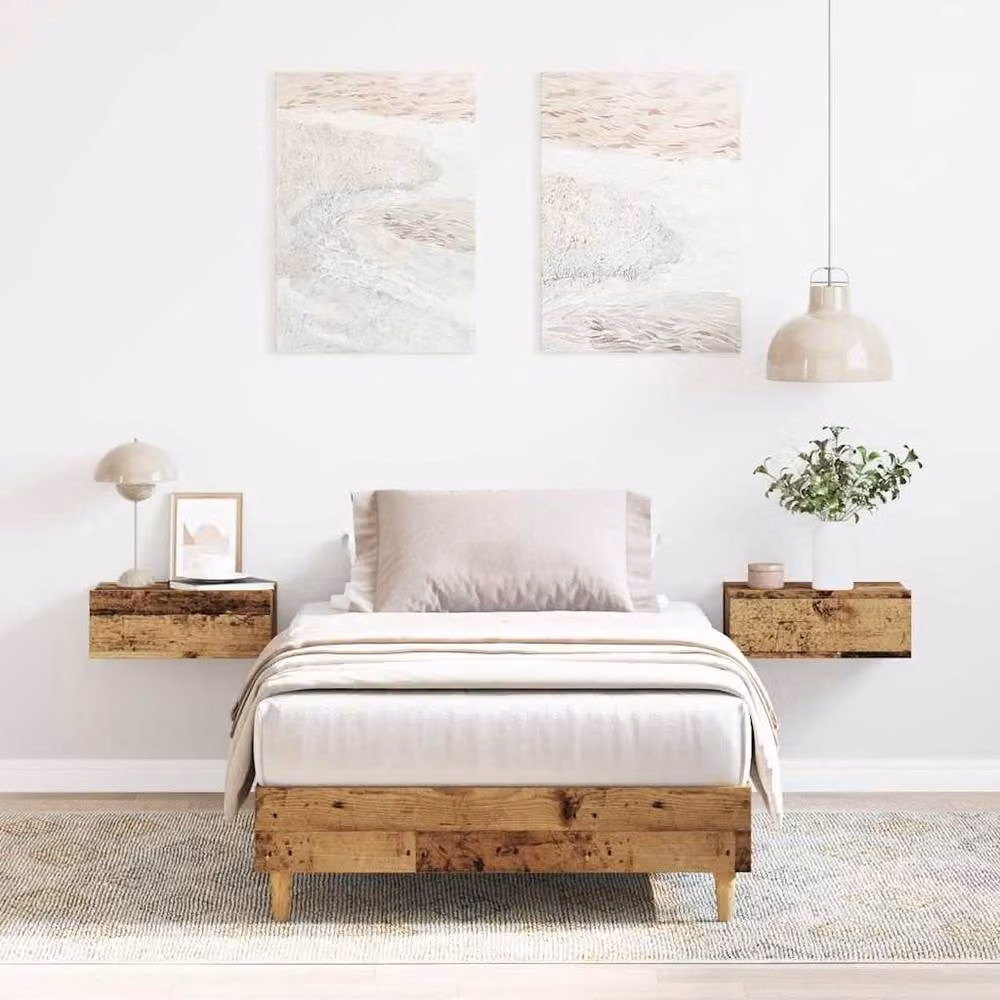 Berkfield Home Small Single Bed Frame in Brown Old Wood, W/D/H: 75 x 190 cm – 2