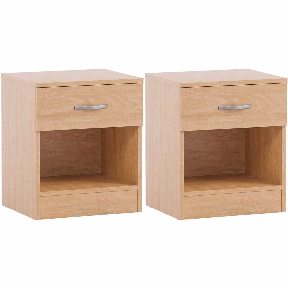 Vida Designs Riano Set of 2 Bedside Chests in Sand and Brown – 2