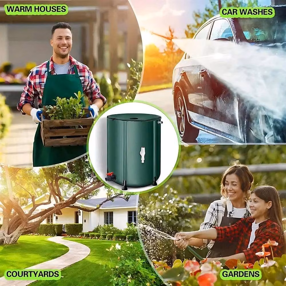 FLAVORA 50L Green Rainwater Storage Water Butt Tank – 4