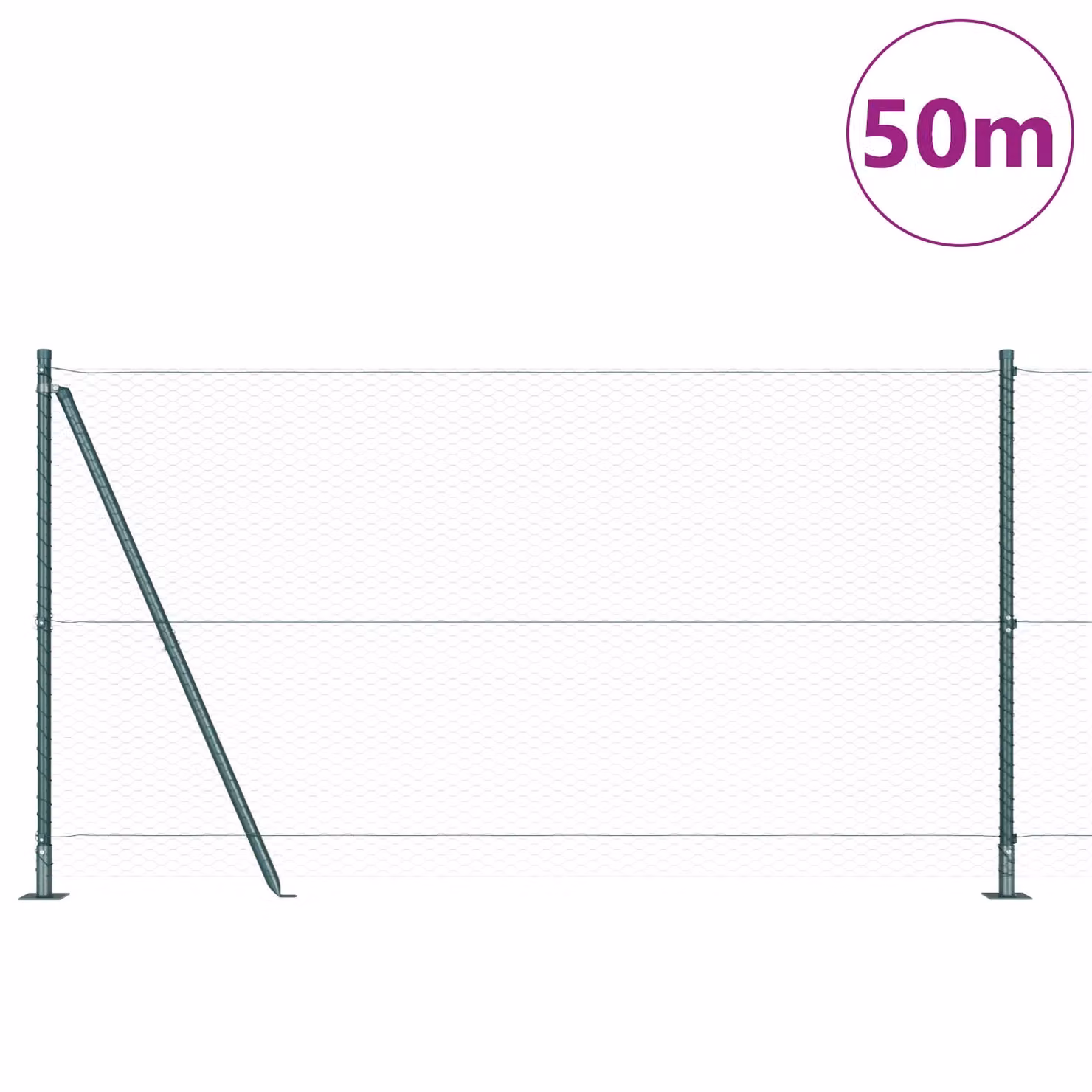 Berkfield Home Green Steel Hexagon Fence, 1.2 x 50 m – 2