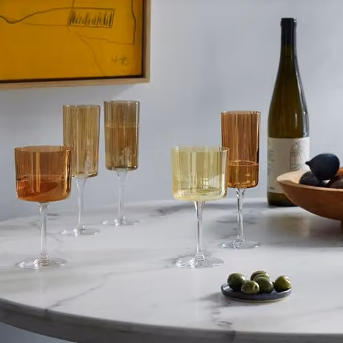 LSA International Gems Wine Glass Set of 4, Assorted Amber, 250 ml per glass – 2