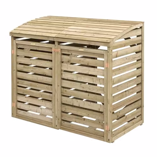 Rowlinson Classic Single Bin Store with Box Store in Natural Brown Wood – 2