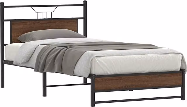 Berkfield Home Brown Oak Bed Frame with Drawers, W: 100 cm, L: 200 cm