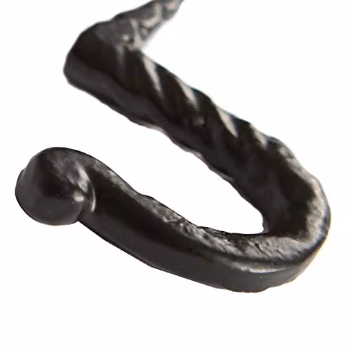 Hammer and Tongs Matt Black Powder-Coated Iron Twisted Nail Hook, Pack of 10, W: 0.5 cm, H: 4 cm – 3