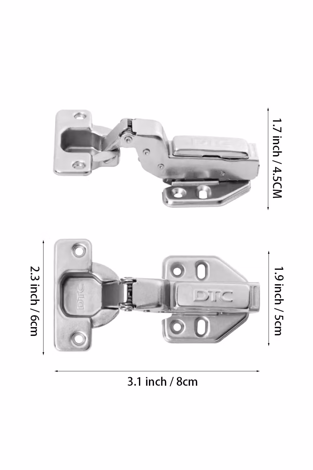 Living and Home 2-Piece Set of 110 Degree Soft Close Concealed Cabinet and Wardrobe Door Hinges in Silver – 3