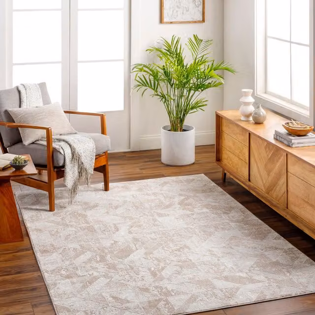 Livabliss San Francisco Abstract Modern Marble Rug in Green, Brown and Beige, W: 160 cm, D: 215 cm – 1