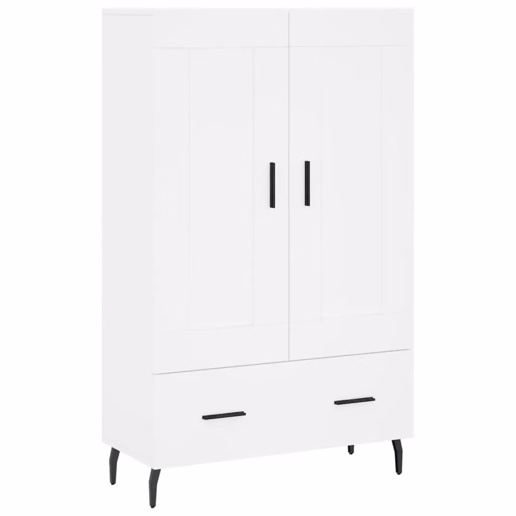 Berkfield Home Modern White Highboard with Hinged Doors and Drawers, W/D/H: 69.5 x 31 x 115 cm – 2