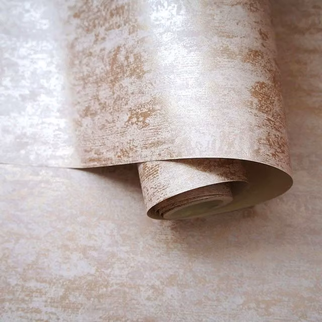 Holden Decor Loft Texture Industrial Concrete Stone Distressed Metallic Wallpaper in Pink