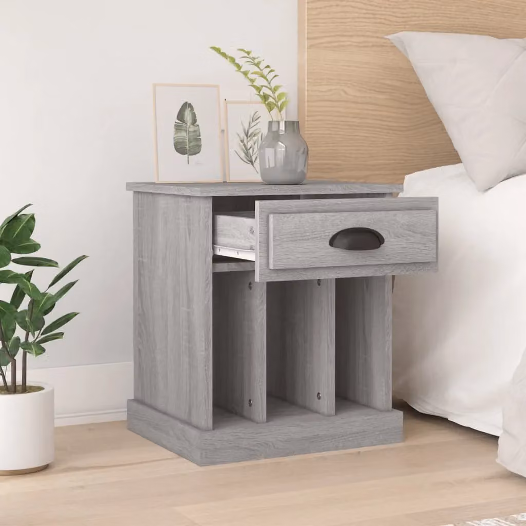 Berkfield Home Set of 2 Grey Sonoma Bedside Cabinets, W/D/H: 43 x 36 x 50 cm – 2