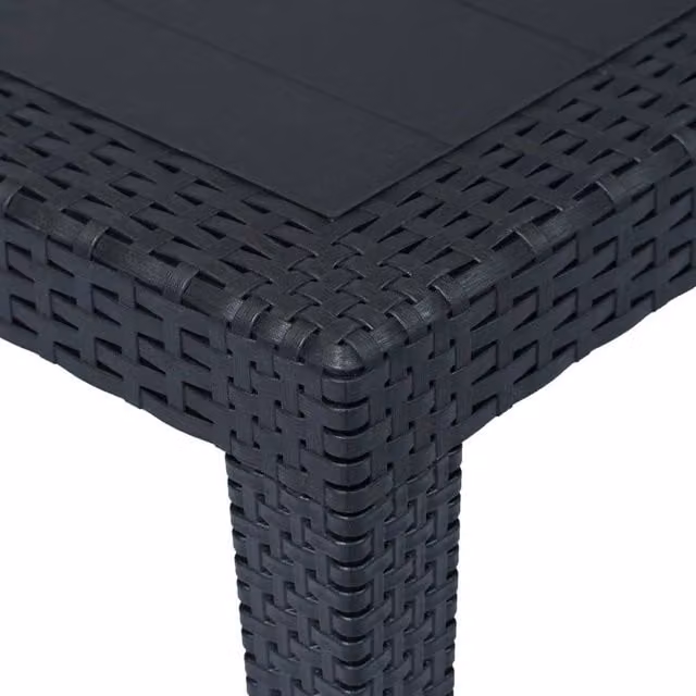 Berkfield Home Rectangular Garden Table in Anthracite and Black, W/D/H: 150 x 90 x 72 cm – 1