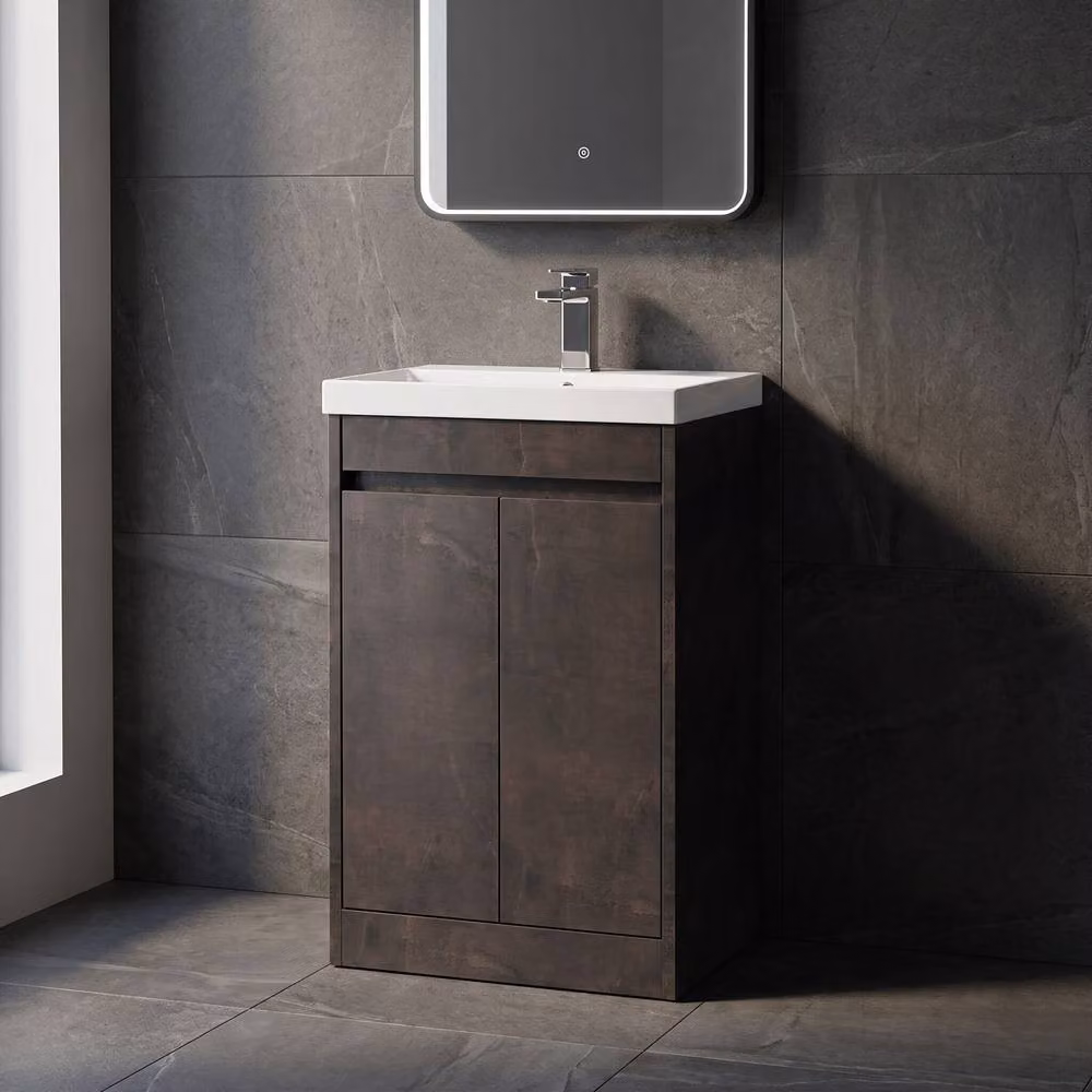 Balterley Chartley 2 Door Floor Standing Bathroom Vanity Unit with Basin in Matt Grey, W/D/H: 52 x 39.5 x 83.5 cm – 3