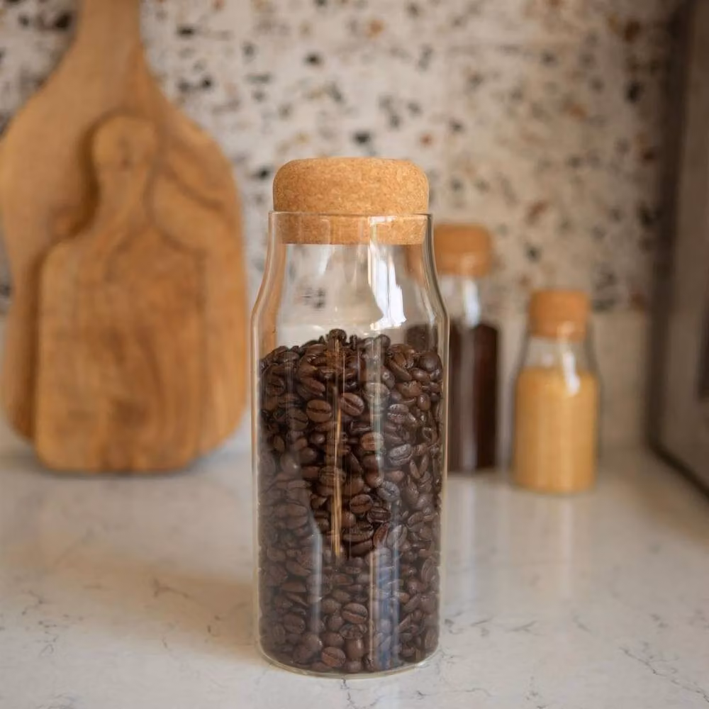 Havendro Glass Storage Bottle with Cork Lid, 720ml, Clear – 3