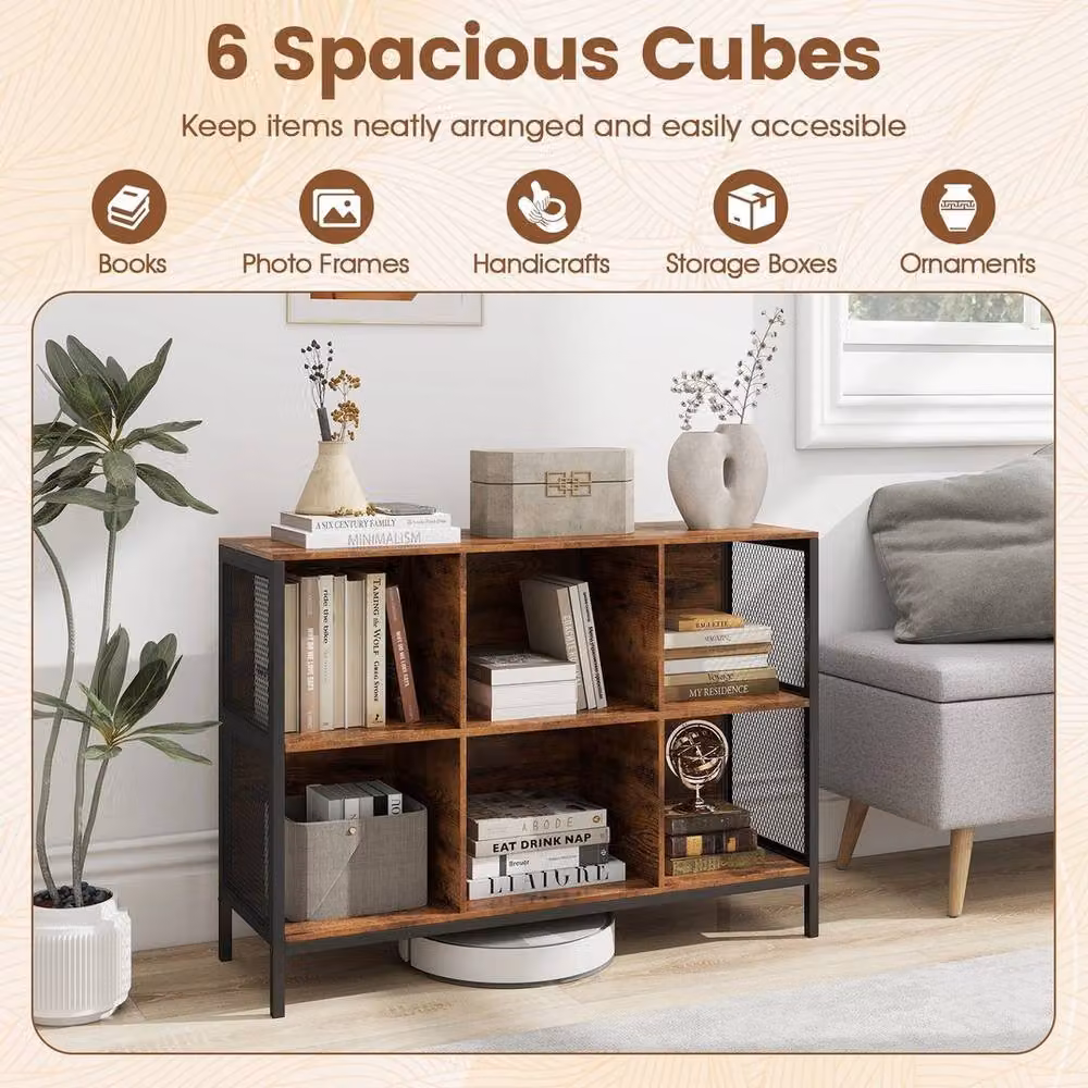 SPETLEK 6 Cube Industrial Storage Organizer in Brown, Width: 110 cm – 3