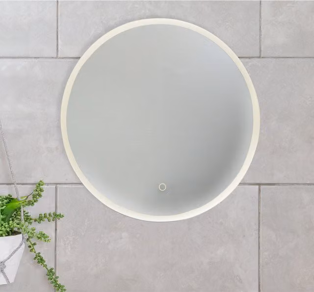 I Touch Boston Round LED Bathroom Mirror in White