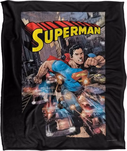 DC Comics Superman Silky Touch Super Soft Fleece Throw Blanket, White, W/D/H: 152 x 127 cm – 7