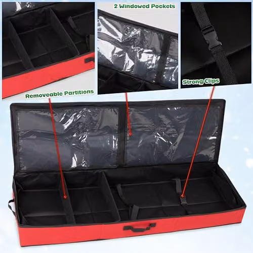 Deco Express Christmas Tree Storage Bag in Red, W/D/H: 100 x 35 x 10 cm – 2