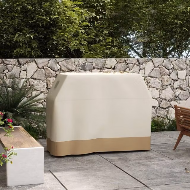 Outsunny Waterproof Polyester Gas Grill Cover in Beige, W: 152 cm, D: 66 cm, H: 115 cm