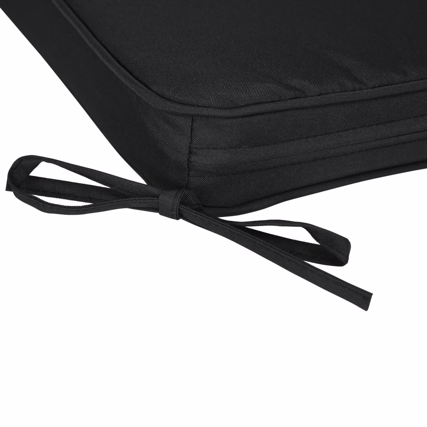Outsunny Set of 6 Square Garden Chair Cushions with Ties in Black and Grey – 7