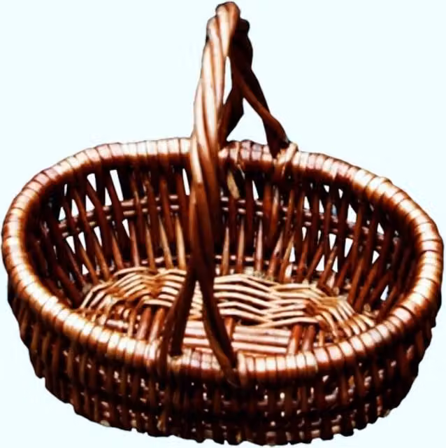 Red Hamper Leo Wicker Shopping Basket in Brown with Handles, W/D/H: 12.0 x 6.0 x 12.0 cm – 1