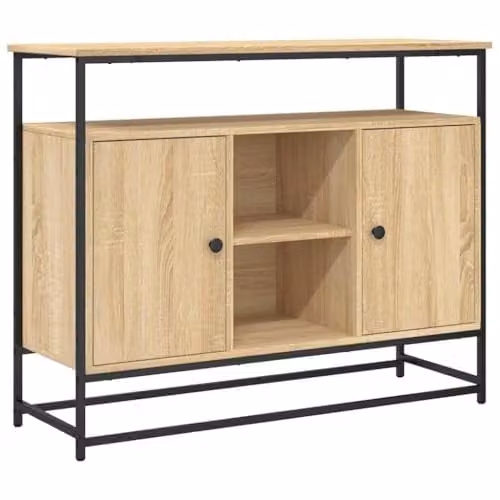 vidaXL Modern Sideboard in Sonoma Oak, Brown, W/D/H: 100 x 35 x 80 cm – 1