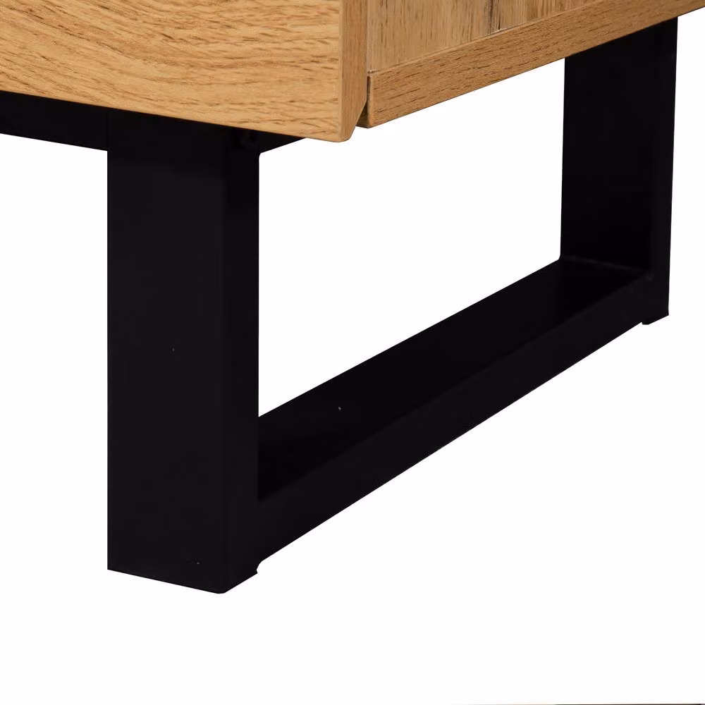 BTM Modern TV Cabinet and Stand with Wood Grain Finish in Natural, W: 180 cm, D: 38 cm, H: 50 cm – 2
