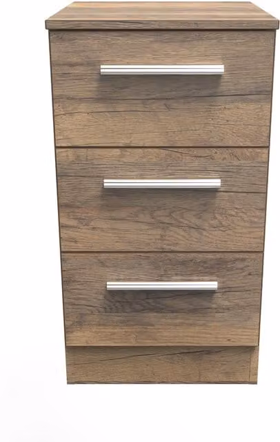 Ready Assembled 2 U Trent 3 Drawer Bedside Cabinet in Dark Brown