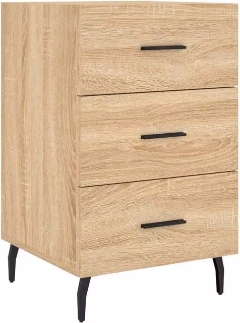 Berkfield Home Sonoma Oak Bedside Cabinet in Light Tan, W/D/H: 40 x 40 x 66 cm