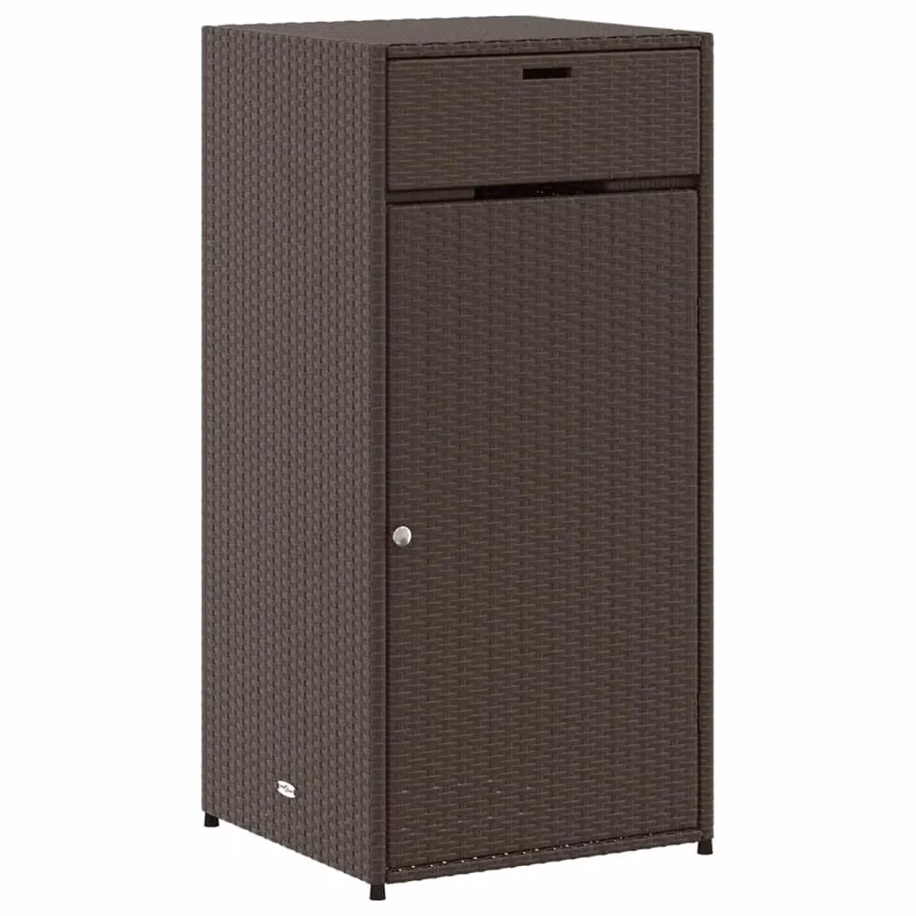 Berkfield Home Brown Poly Rattan Garden Storage Cabinet W/D/H: 55 x 55 x 111 cm – 2