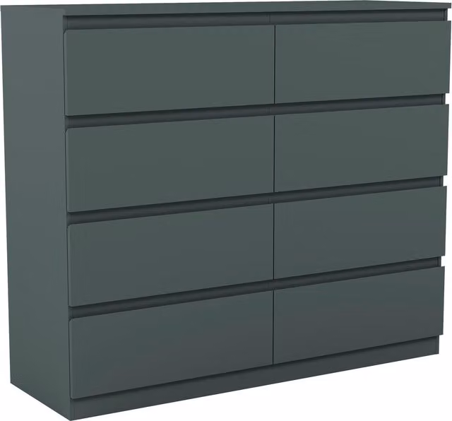 Vida Designs Denver 8 Drawer Chest in Jasper Green