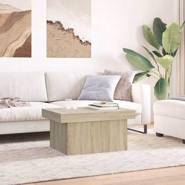 Berkfield Home Sonoma Oak Decorative Coffee Table in Light Brown, W/D/H: 100 x 55 x 40 cm – 1