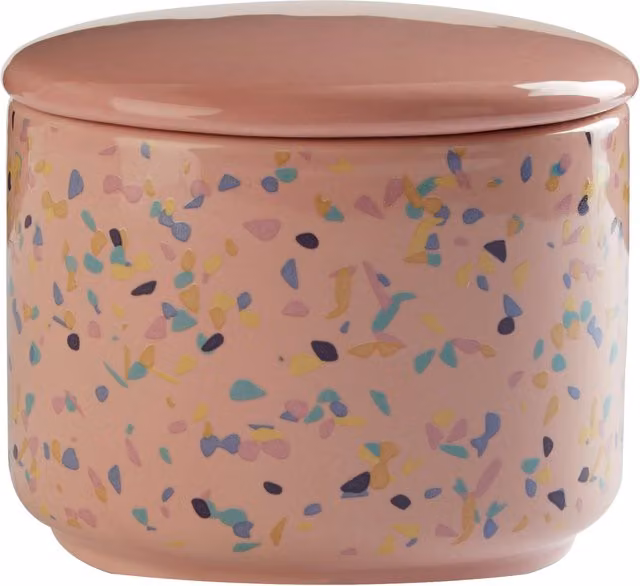 Orsina Small Pink Terrazzo Ceramic Storage Canister with Airtight Leakproof Lid – 1
