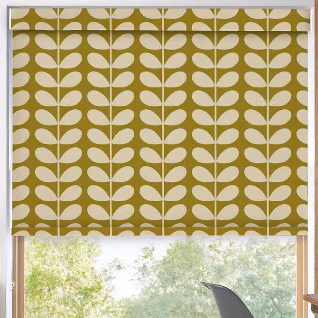 Orla Kiely Solid Stem Made to Measure Blackout Roller Blind in Seagrass