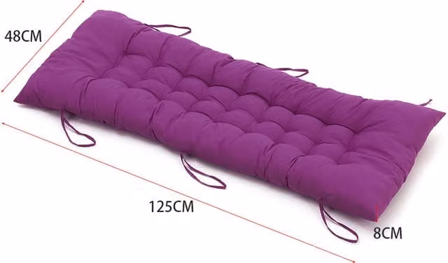 Lifeideas Outdoor Soft Lounger Cushion in Purple, W/D/H: 48 x 125 cm
