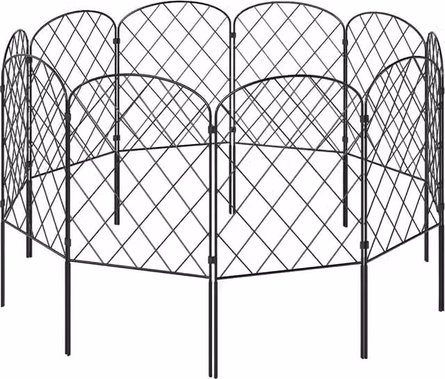 Levede 10 Pack Black Metal Decorative Animal Garden Fence Barrier