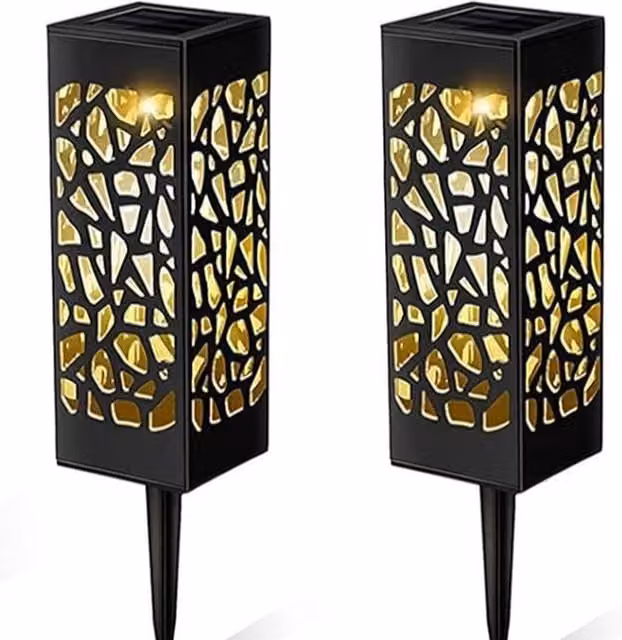 Extrastar LED Solar Garden Floor Lamp in Black with Warm White Light